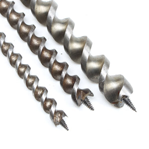 Image Title 3x Old Stanley 'Russell Jennings' Twist Auger Drill Bits - 6/16", 8/16", 11/16"