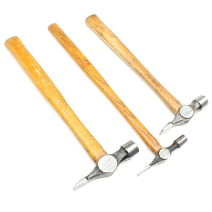 Image Title 3x Old Stanley Cross-Pein Hammers (Hickory)