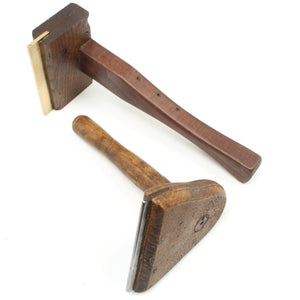 2x Old Veneer Tools (Beech, Mahogany)