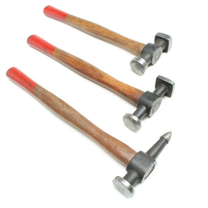 3x Old Metalwork Hammers