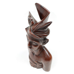 Image Title Signed Wooden Bali Bust - 12 1/2" - UK ONLY