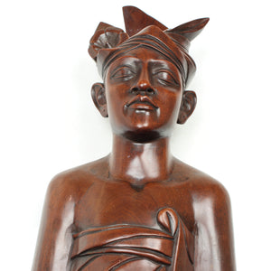 Image Title Signed Wooden Bali Bust - 12 1/2" - UK ONLY
