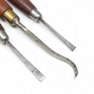 Image Title 3x Marples Wood Carving Tools (Mahogany)