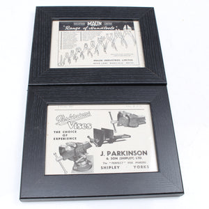 Image Title 2x 1950's Framed Tool Pictures - Size: A6