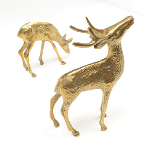 Image Title SOLD - Old Brass Stag and Deer Ornaments