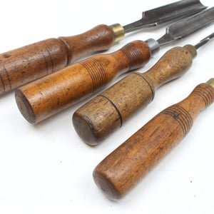 Image Title 4x Old Sorby Gouges - 3/8" - 7/8" (Ash, Beech) (UK)