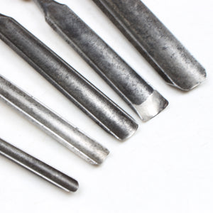 Image Title 5x Old Sorby Firmer Gouges - 1/4" - 3/4" (Ash) (UK)