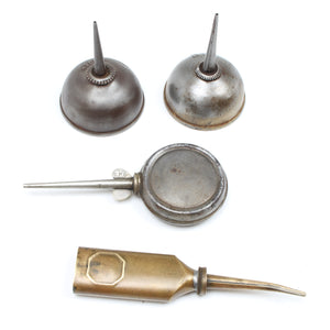 Image Title 4x Old Small Oil Cans (Singer, Alfa)