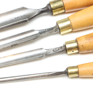 Image Title 4x Old Outcannel Firmer Gouges (Boxwood)