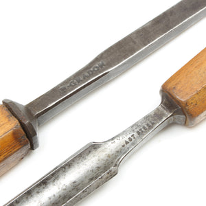 Image Title Old Octagonal Handled Gouge + Chisel - 3/8", 1/2" (Beech)