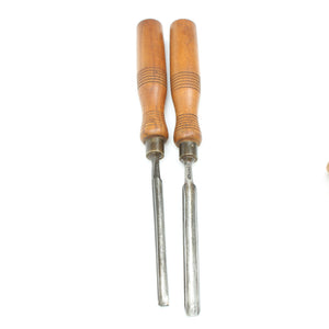2x I Sorby Incannel / Outcannel Firmer Gouges (Beech)