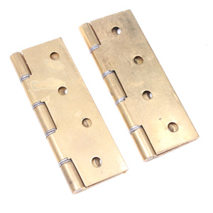 2x Steel Washered Brass Hinges - 4"