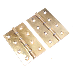 2x Steel Washered Brass Hinges - 4"