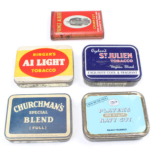 5x Old Tobacco Tins