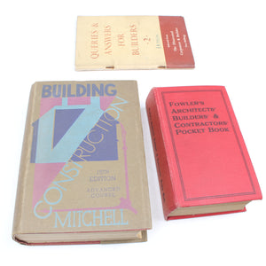 3x Old Building Books