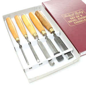 Image Title 5x Sorby Bevel Edge Chisels and Gouge (Boxwood)