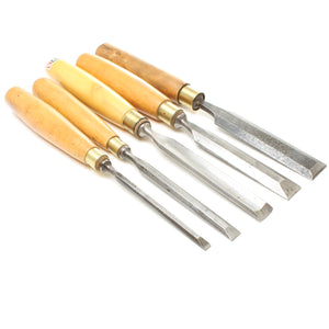 Image Title 5x Sorby Bevel Edge Chisels and Gouge (Boxwood)
