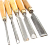 5x Sorby Bevel Edge Chisels and Gouge (Boxwood) 5x Sorby Bevel Edge Chisels and Gouge (Boxwood)