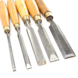 5x Sorby Bevel Edge Chisels and Gouge (Boxwood) 5x Sorby Bevel Edge Chisels and Gouge (Boxwood)