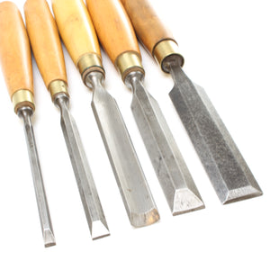 Image Title 5x Sorby Bevel Edge Chisels and Gouge (Boxwood)