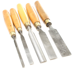 Image Title 5x Sorby Bevel Edge Chisels and Gouge (Boxwood)