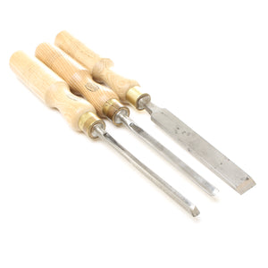 Image Title 3x Old Marples Firmer Gouges / Chisel (Ash)