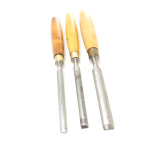 Image Title 3x Old Marples Firmer Gouges (Boxwood)