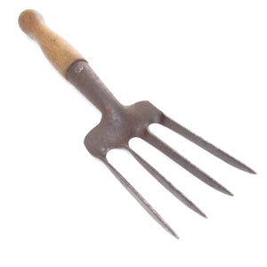 Old Small Garden Hand Fork (Ash)