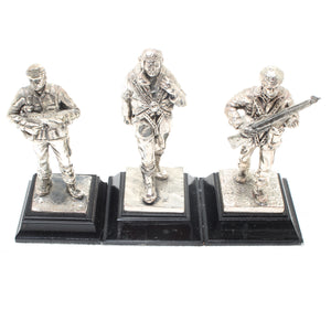 3x Pewter Army Soldier Figures
