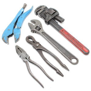 5x Pliers, Grips, Adjustable Spanner, Wrench