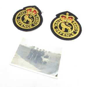 Image Title Civil Defence Corps Badges + 1944 Photo