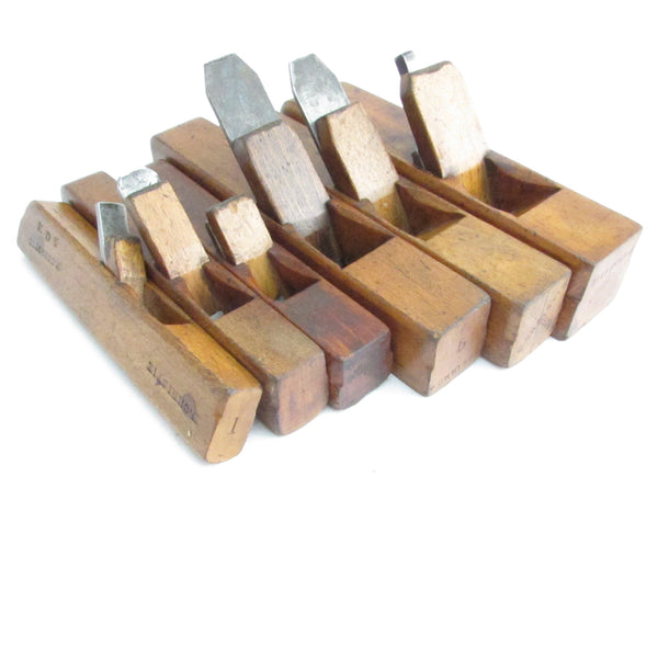 6x Wooden Pattern Makers Planes Rounds (Beech) OldTools.co.uk