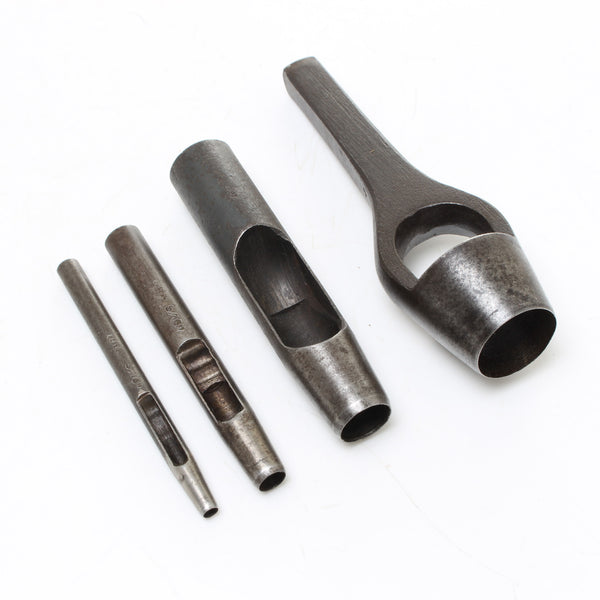 4x Leather Punches / Wad Punches OldTools.co.uk