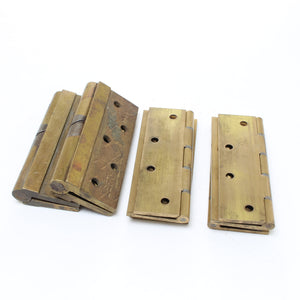 4x Brass Butt Hinges With Uneven Legs - 5"