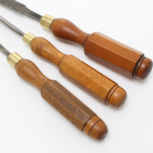 Image Title 3 Vintage Firmer Tools – Boxwood - OldTools.co.uk