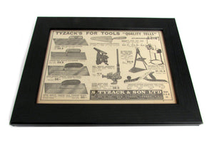 Image Title 1950's Framed Tyzack Tools Pictures - Size: A5 - OldTools.co.uk