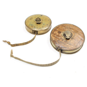 2x Old Brass Lawn Tennis Tape Measures (Display/Prop)