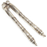 Old Decorative Etched Reversible Nutcrackers - OldTools.co.uk