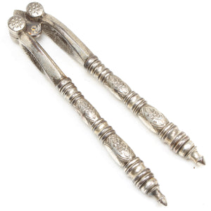 Old Decorative Etched Reversible Nutcrackers - OldTools.co.uk