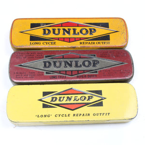 SOLD - 3x Old Dunlop Repair Tins