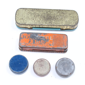 5x Old Puncture Repair Tins / Chalk Tins