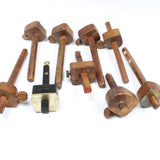 9x Old Wooden Marking Gauges (Beech)