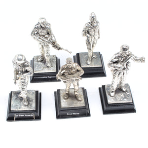 5x Pewter Army Soldier Forces Figures