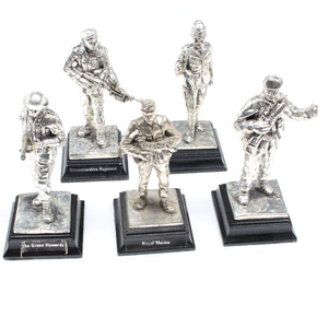5x Pewter Army Soldier Forces Figures