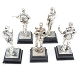 5x Pewter Army Soldier Forces Figures