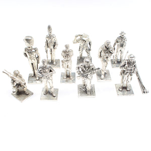 10x Pewter Army Soldier Forces Figures