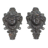 2x Old Ironmongery Decorative Heads