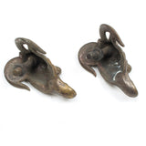 2x Old Ironmongery Decorative Goat Heads