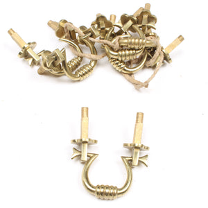 6x Old Brass Pull Handles