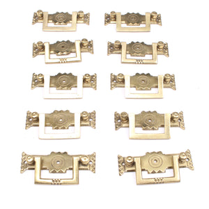 10x Old Brass Pull Handles + 1x FREE